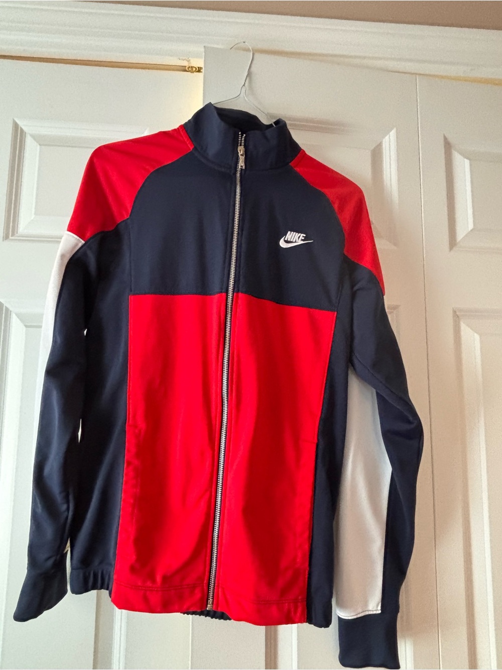 Nike Red & Navy Collar Full Zip Warm Up Jacket